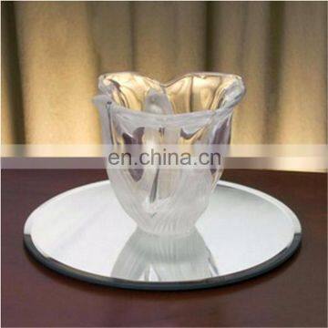 Decorative Beveled Edge Mirror Candle Plate