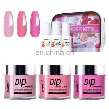 Amazon Good Sale Glitter Nail Art Dip Powder Set for Red Manicure Natural Nails