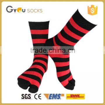 Good Quality 200 Needles Knitted Stripes Cotton Business Men Sock/men toe socks