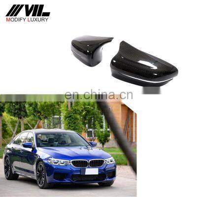 Modify Luxury 3Series F90 Carbon Fiber Car Rear Mirror Cover Caps for BMW F90 M5 Sedan 4-Door 2018-2020 RHD