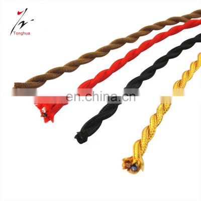 Tonghua Decor 2*0.75mm Electrical Wire Twisted Textile Overhead Cord Edison Multiple Colors Pendant Light Chandelier Cable