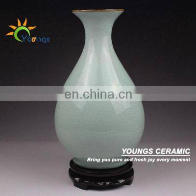 Light Celadon Crackle Chinese Porcelain Vases For Table Lamp photo-5