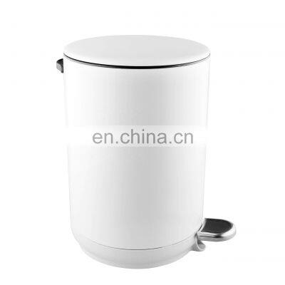 2022 hot sale 5L colorful round bathroom pedal bin in stainless steel