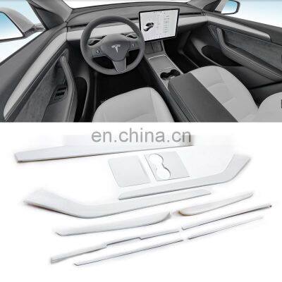 2021 New Tesla M3 Interior White Accessories Full Set decoration Cover Center Dashboard Trim Sticker For Tesla Model Y