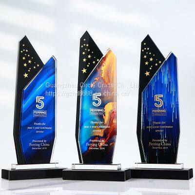 New Arrival Crystal Trophy Custom Content High Standard K9 Crystal Color is Rich Business Gift Crystal Glass Trophy photo-3