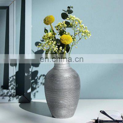 Modern Creative Vazo Small Vase Handmade Gold Ceramic Golden Vases Black Silver White Ceramic Vase For Home Decor photo-5