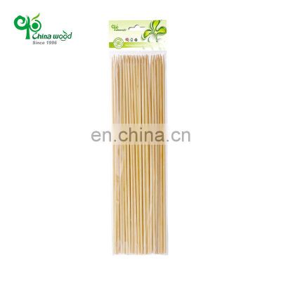 Yada Disposable Natural Wood BBQ Skewer 8-12 Inch Round Roasting Bamboo Sticks for BBQ Camping