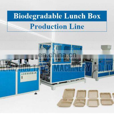 Plate Lunch Food Box Making Machine Wheat Straw Sugarcane Bagasse Paper Plate Machine Price