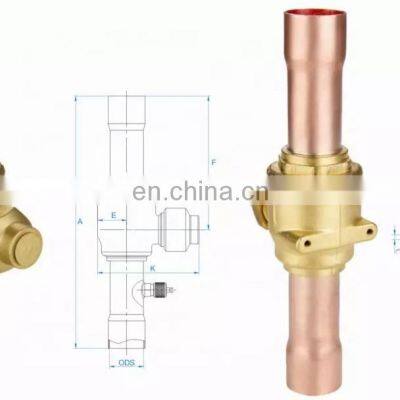 Air Conditioner Refrigeration Ball Valves Welding Connection Brass Copper Ball Valve With Access Port Good Quality photo-5