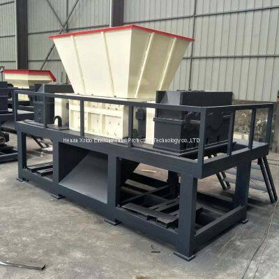 Double shaft industrial Timber Wood large paper waste plastic car tire carton box Metal shredder For Sale