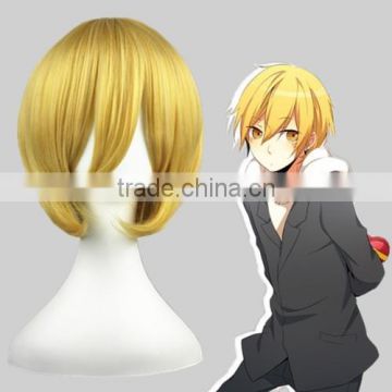 High Quality 35cm Short Straight Black Butler Cosplay Hair Wigs Belphegor Blonde wigs Synthetic Anime Cosplay Wig Party Wig