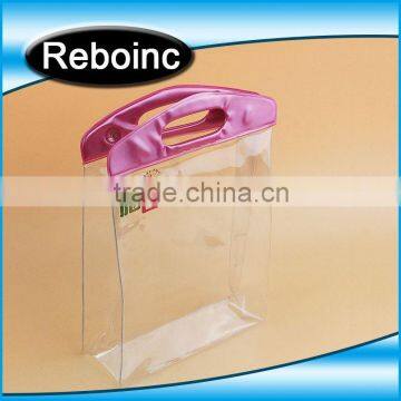 Oem garment plastic transparent tote bag pvc handle bags