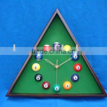 Wood Billiards Wall Clock