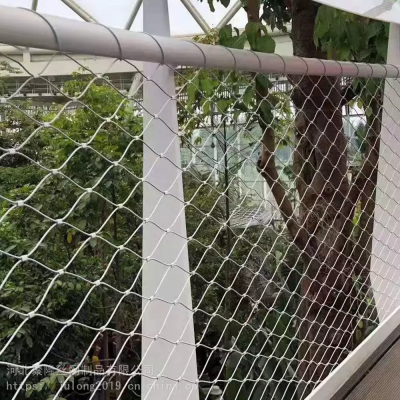 304 Ferrule Woven Stainless Steel Wire Rope Cable Mesh Zoo Parrots Aviaries Panel Fence