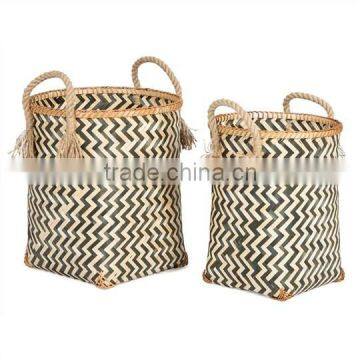 High quality best selling eco-friendly Set of 2 Piece Woven Bamboo Laundry Basket from Vietnam