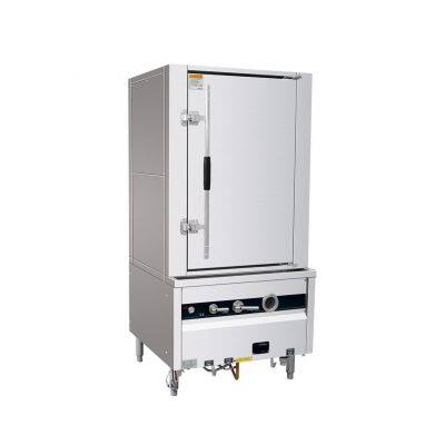 Stainless Steel Gas Steamer 10 Pans Capacity for Restaurant Food Service