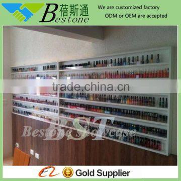 Wholesale wood grain wall shelf for nail polishes