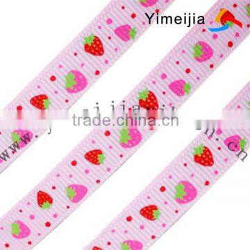 different width of the fine texture strawberry pattern ribbon