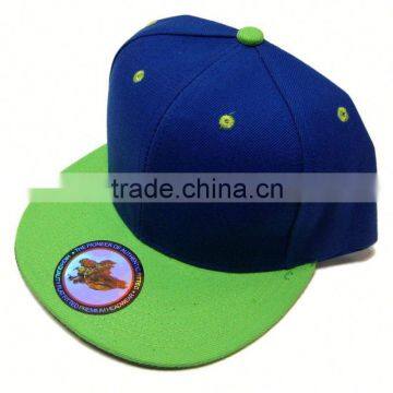 Wool Blend Snapback Two-Tone Snap Back Hat Baseball Cap-Blue Green