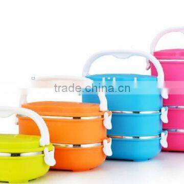Double Wall Thermal Lunch Box 3 Layer Rectagular Shape