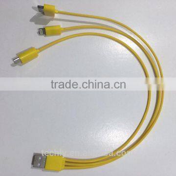 New Color Blister Pack for Green Color 3 In 1 USB Charger Cable for Iphone and for Samsung Use of Cable photo-2