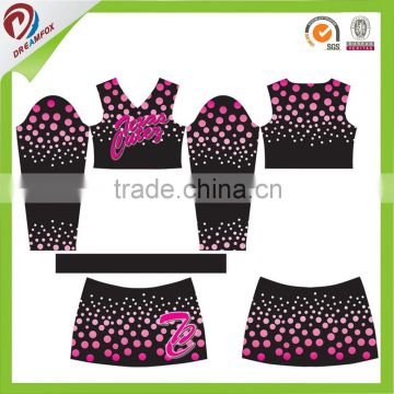 quick dry sublimation cheerleading dress design, custom cheerleading uniforms