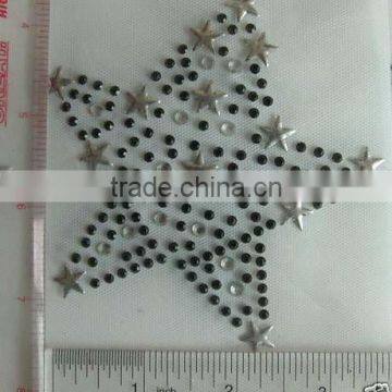 Hot Fix Iron on Appliques, Rhinestud Heat Transfer Aluminum MATERIAL STAR SHAPE