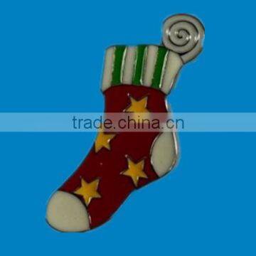 Christmas sock New Year holiday lapel pin metal