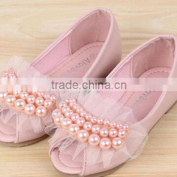 Cute Pearl Lace Sandal Princess Shoes Hot Sales Baby Pink Sandals Girls