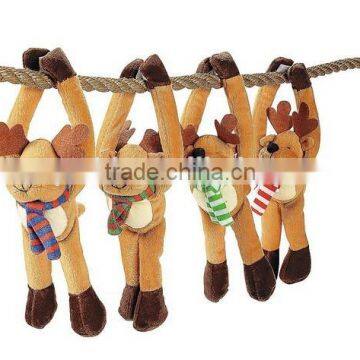 Xmas 45cm Plush Long Arm Reindeer with Velcro Hoofs/Stuffed Reindeer for Christmas Gifts