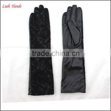 Chinese traditional lace gloves women long leather gloves