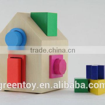 wooden house block toy educational toys baby gift