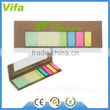 eco sticky notes with plastic ruler