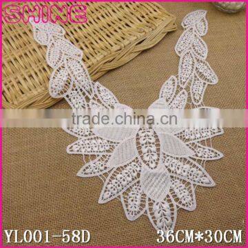 Factory Cheap 36cm*30cm Water Suloble Floral Nylon Woman Flower Embroidery DIY Lace Collar Design