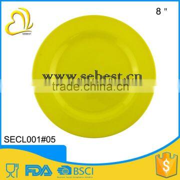 low price 8" yellow round salad high quality melamine plates