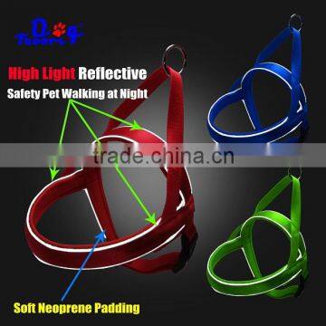 High Light Reflective Nylon Belt Dog Neoprene Padding Harness for Large Size Breeds                        
                                                Quality Choice