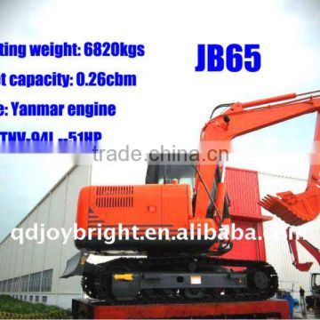 cheap crawler excavator 6.8ton,Yanmar engine 51hp,cabin,A/C,CE paper