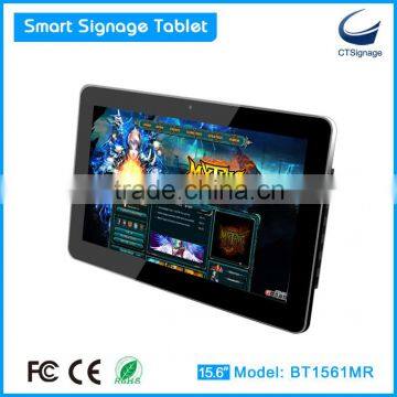 15.6" HD Resolution smart signage tablet all in one advertising display touch screen BT1561MR remote control