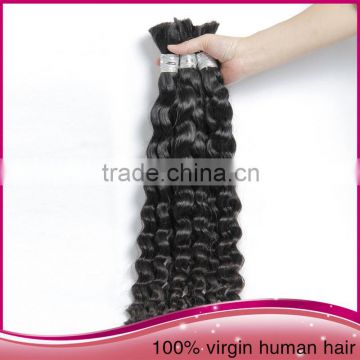 Alibaba Wholesale Virgin Brazilian Human Hair Bulk Natural Kinky Curly Hair Bulk Extension