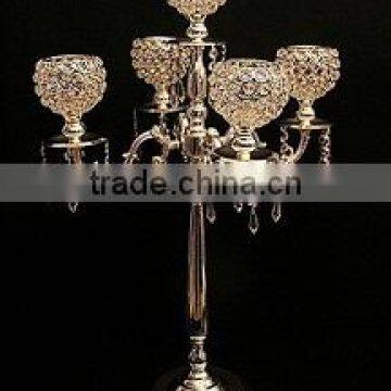 5-light crystal candelabra/Tea light candelabra/Tall candelabra/Crystal golden candelabra/Golden candelabra/silver candelabra