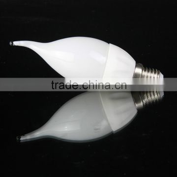 High brighness ceramic e14 110v 220v 3528 frosted 1.5w candle lamp with tail