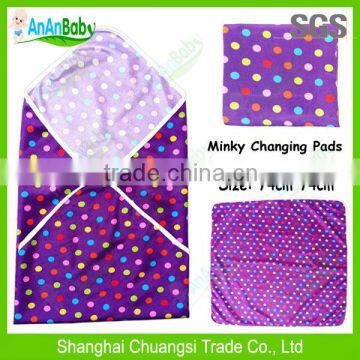 2014 Hot New Print Minky Waterproof Baby Diaper Changing Washable Mat