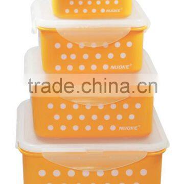 Useful Square Shape Plastic Storage Container Bpa Free Polka Dot Custom Color photo-4