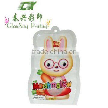 special shaped marshmallow packaging bag with handle hole