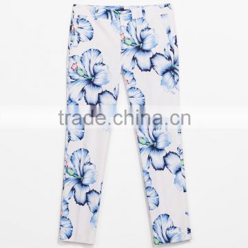 Ladies fashion floral printed summer pants