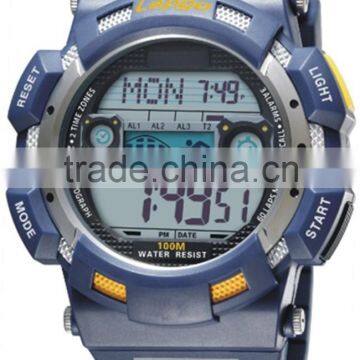 water resistant 10ATM EL backlight alarm stopwatch function digital sport watch