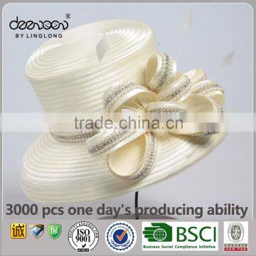 Women Cocktail Party Hat Wholesale Satin Ribbon Lady Church Hat