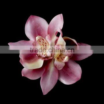 Pink Realistic Looking Bridal Orchid Flower Hair Clip