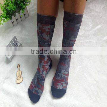 Hot sales camo sublimation printing socks with different rib, custom print socks, sublimation printing socks