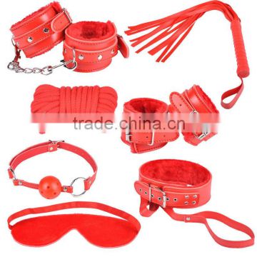 Bondage Set Kit Rope Ball Cuffs Whip Collar Blindfold Adult y sex Toy Private HK047